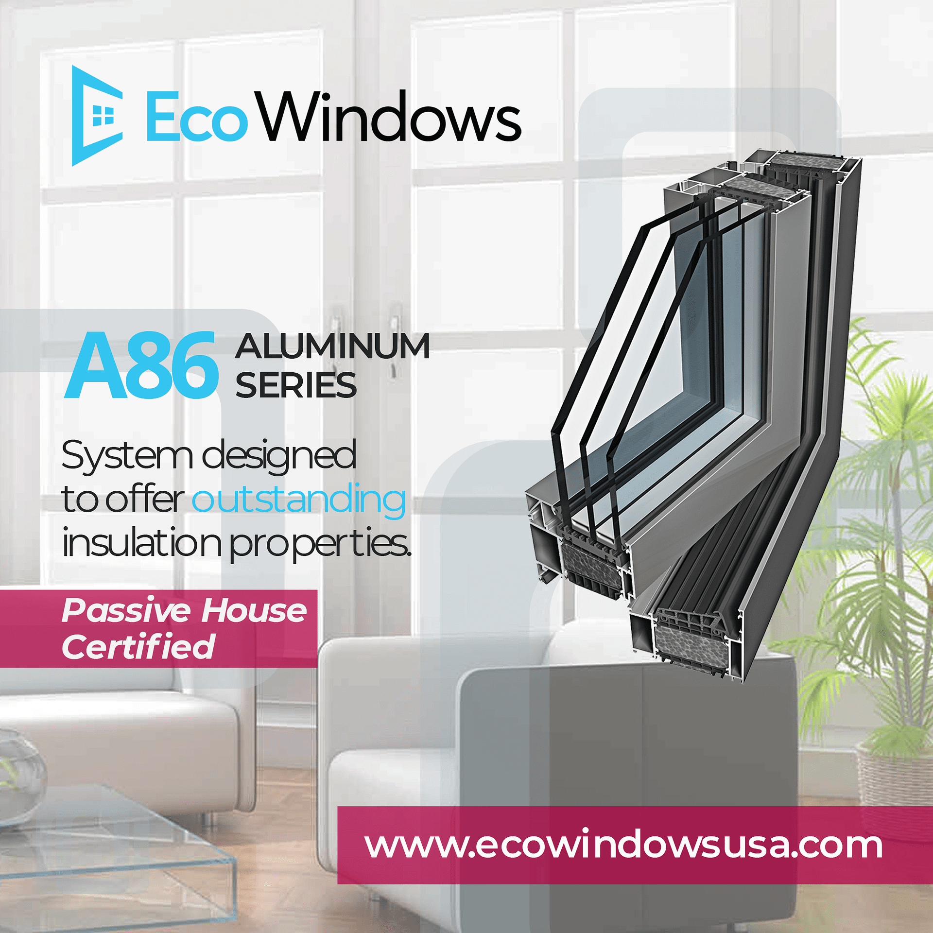 Windows and doors - A86 passive house system